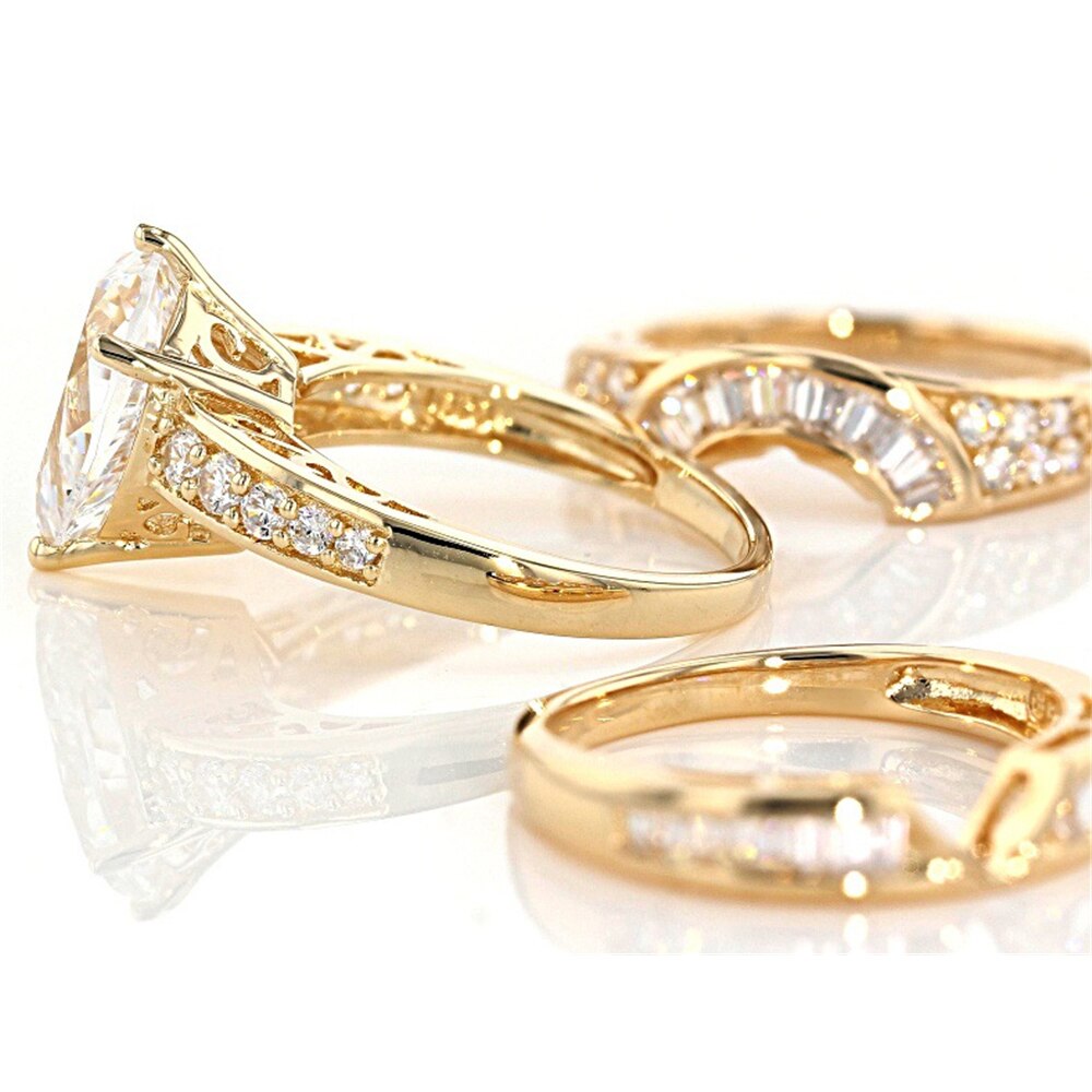 LOREDANA 3 unids/set de y colorido Zircon blanco con incrustaciones anillos de Metal adecuado para de boda JZ730