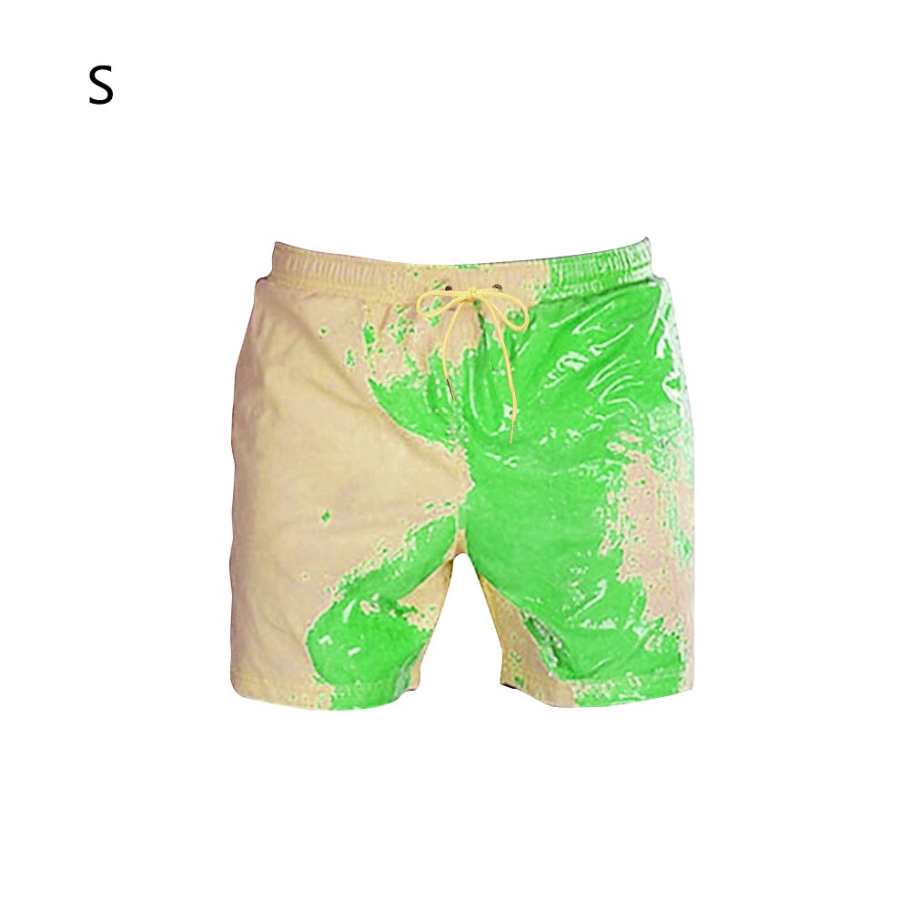Men Magic Color Changing Swim Trunks Water Discoloration Surf Beach Board Rhombus Plaid Shorts Quick Dry Sport Pants: B / L
