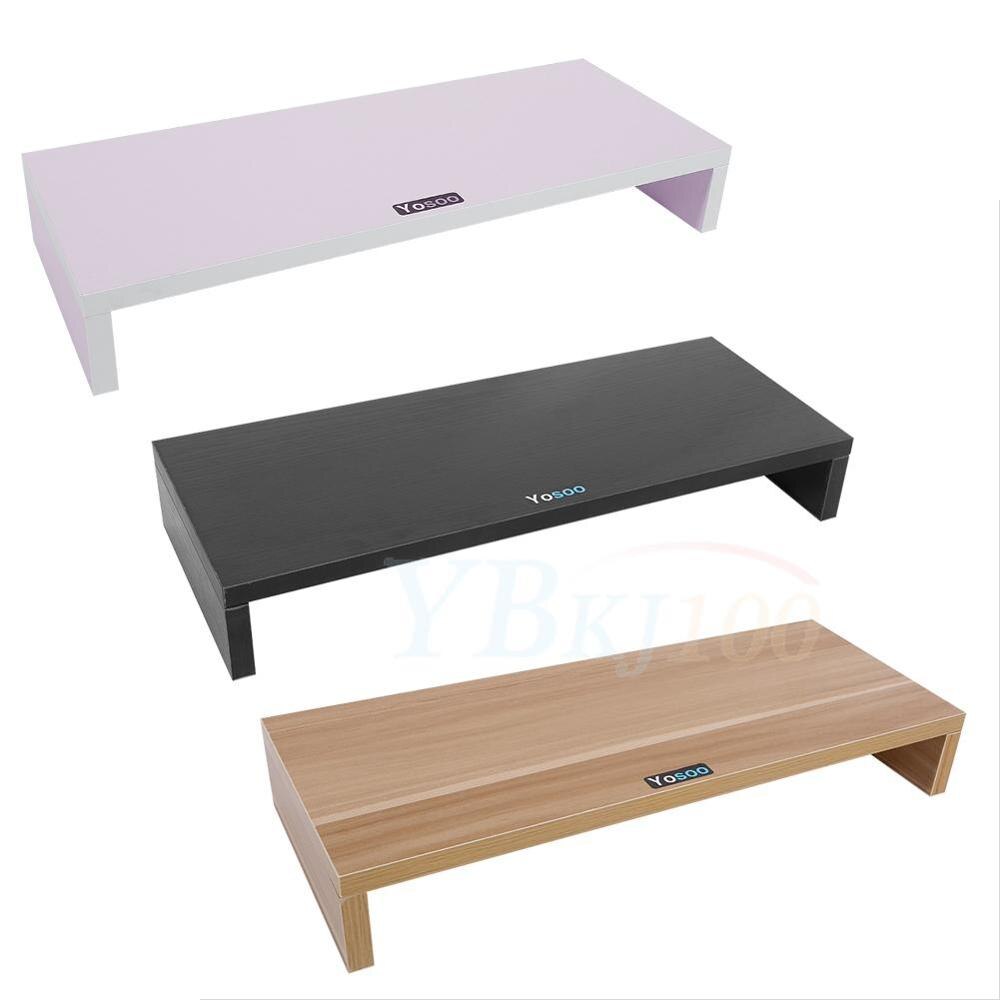 Wooden Monitor Stand Table Reduce Eye Neck Strain Laptop Desk PC LCD Monitor Riser Desktop Organizer Display TV stand Furniture