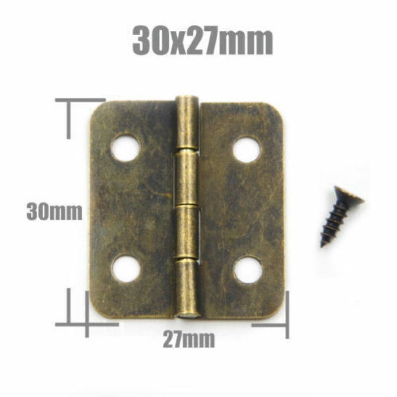 10 Stück Metallscharnier für Haus Miniatur Schrank Möbelbeschlag Home Hardware Mini verlängert Antik Messing Bronze Schmuck: Rotwein