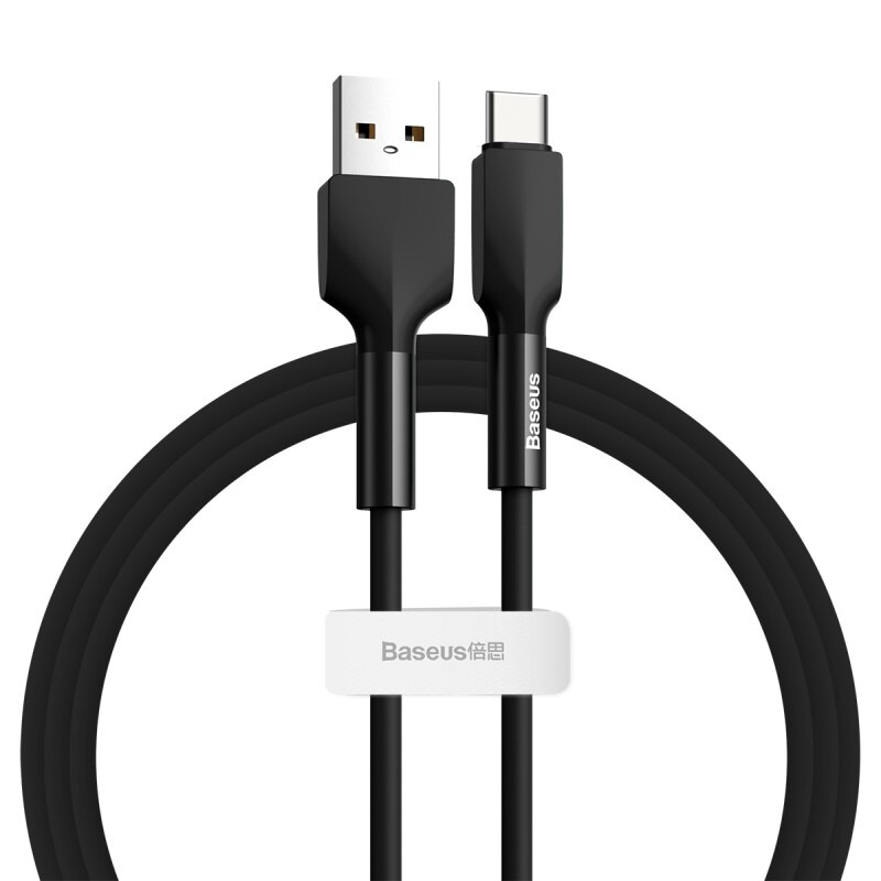 Baseus Usb Type C Kabel Voor Samsung S20 S10 Xiaomi Quick Charge 3.0 Siliconen Usb C Datakabel USB-C Opladen draad Voor Huawei P40: Black / 1M