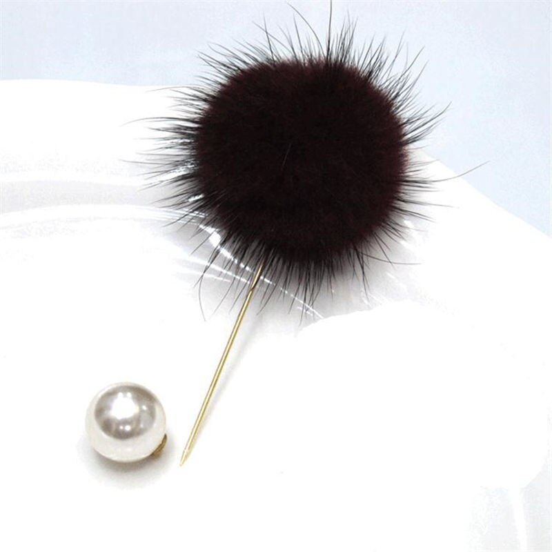 1 stuk Leuke Pom Pom Bal Imitatie Parel Badge Pin Op Broche Pins Voor Vrouwen Jurk Kraag Pak Revers Sieraden decoraties