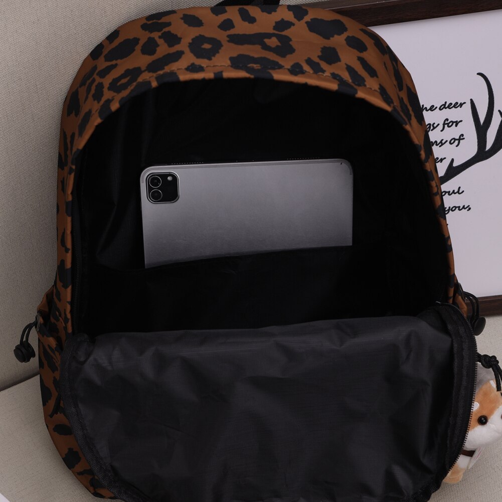 Preppy Style Student Large Capacity Backpacks Women Zebra Leopard Pattern Printing Rucksacks Female Nylon Knapsack