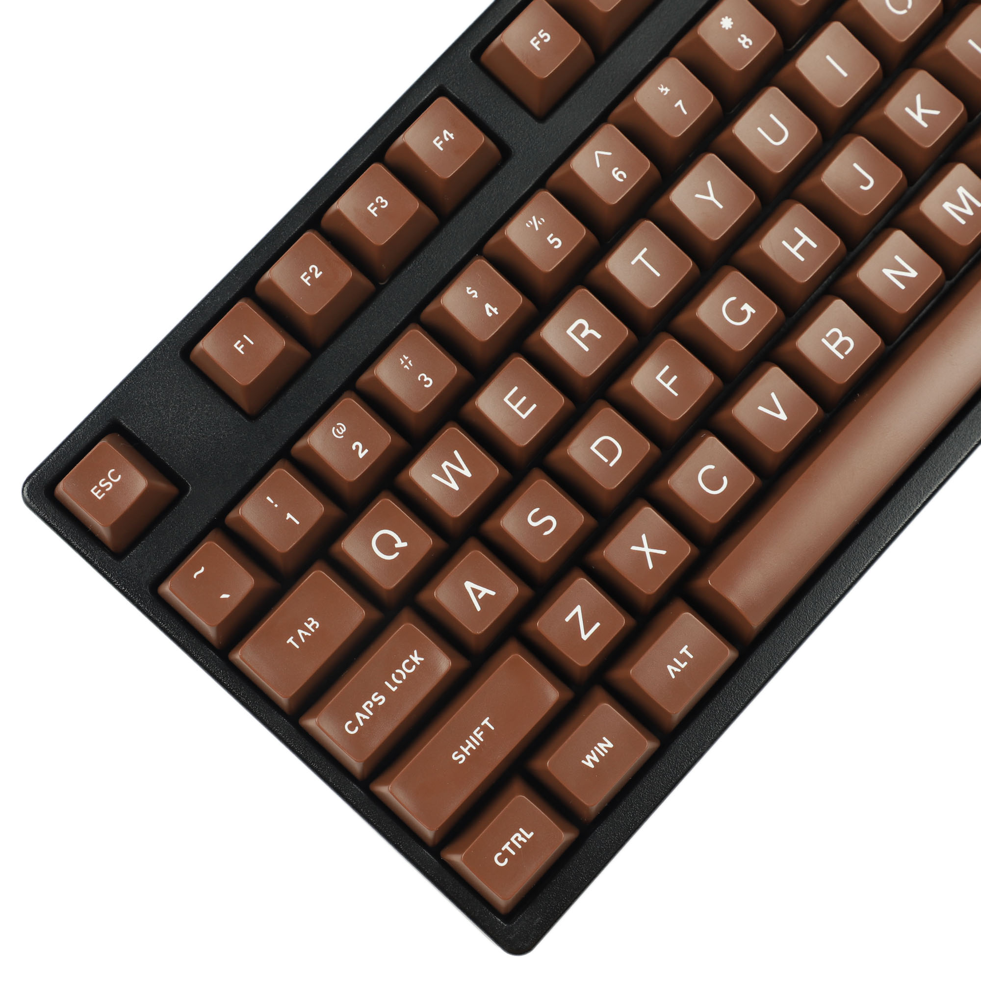SA 112 Keycap Doppel Schuss Nicht Glanz Durch Dick ABS Ball bilden ANSI ISO Standard-qwerty-tastensatz Für MX Mechanische Tastatur 61 87 TKL 104 Laptop: Braun Base Weiß
