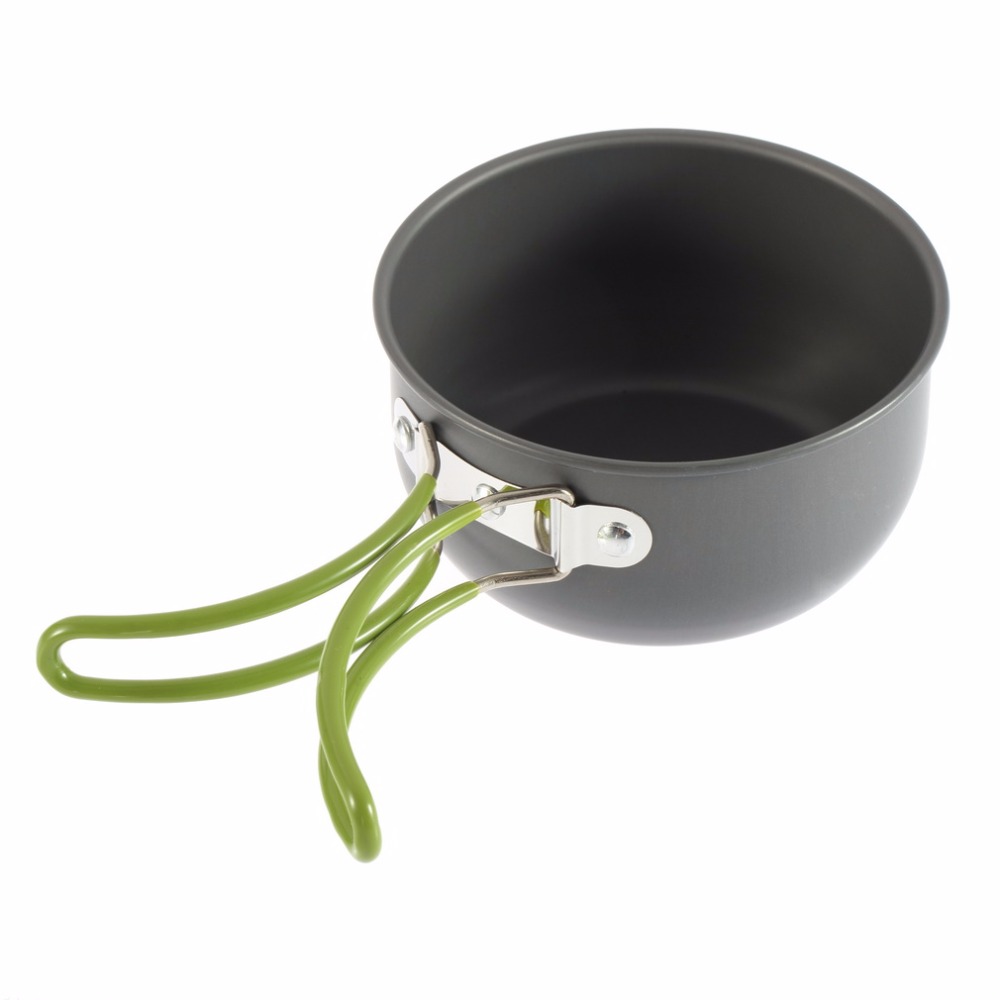 Heißer Picknick Schüssel Topf Leichte 2 Teile/satz Aluminium Legierung Kochgeschirr draussen Klapp Griffe Pfanne Camping Wandern Rucksack Kochen