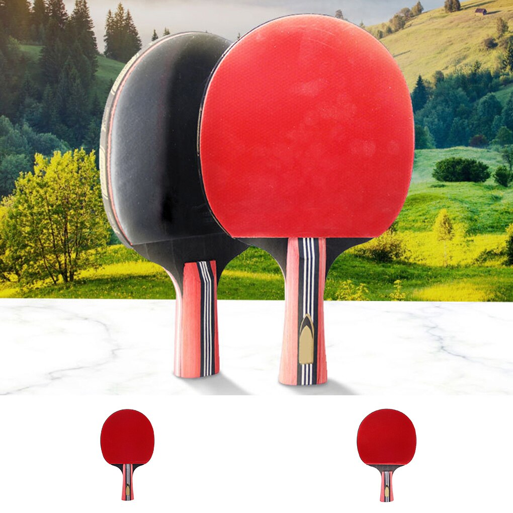 Table Tennis Bat Racket Double Face Pimple Handle Ping Pong Paddle Racket Short Handle Heavy Tip Light Handle