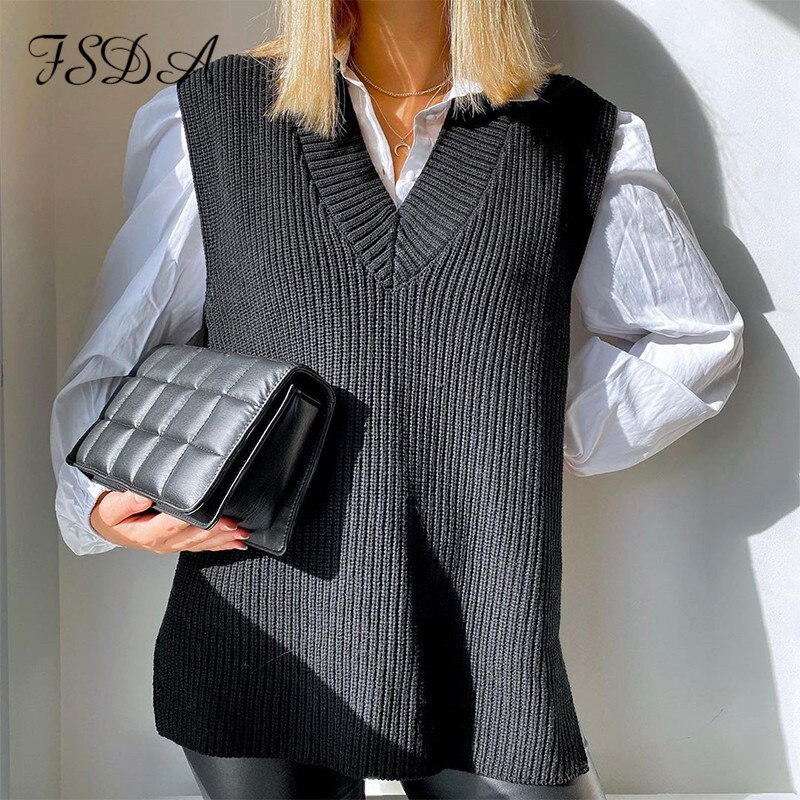 WE Fashion slim fit vest van wolmix grijs