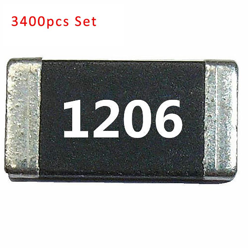3400Pcs SMD Resistor Kit 170 Values ±5% SMT Res. 20pcs/Strip Total 3400pcs of SMD RES: 1206