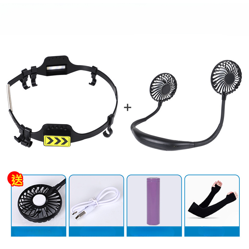 Universal Portable Fan for Safety Helmet Fan Ventilation Cooling Sunscreen Breathable Construction Safety Helmet Accessories: black