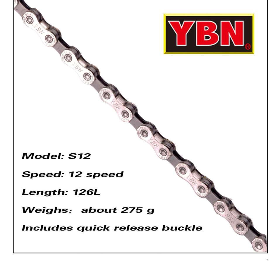 YBN-cadena para bicicleta de montaña, 8/9/10/1/12 velocidades, compatible con SRAM SHIMANO, sin empaquetar