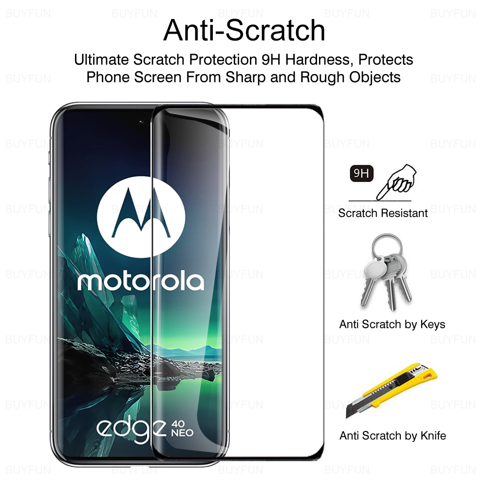 For Motorola Edge 40 Neo Glass 2Pcs Curved Tempered Glass Moto Rola Edge40Neo Edge40 Neo 40Neo 5G Screen Protector Safety Films