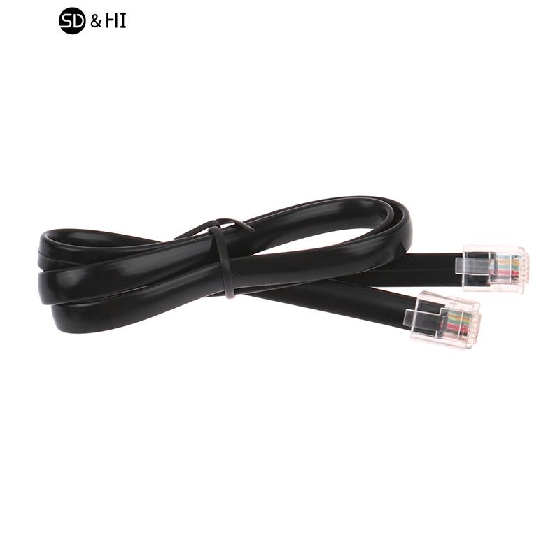 RJ11 RJ12 6P6C Data Cable, Male to Male Modular Data Cord Straight Wiring Pinout Telephone Handset Voice Extension Cable