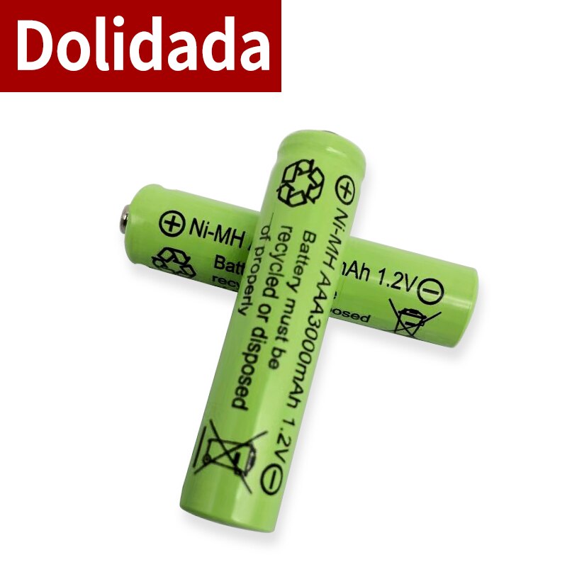 Pilas recargables amarillas AAA de 3000mAh, 3A, 1,2 V Ni-MH, para juguetes MP3 RC, linterna led