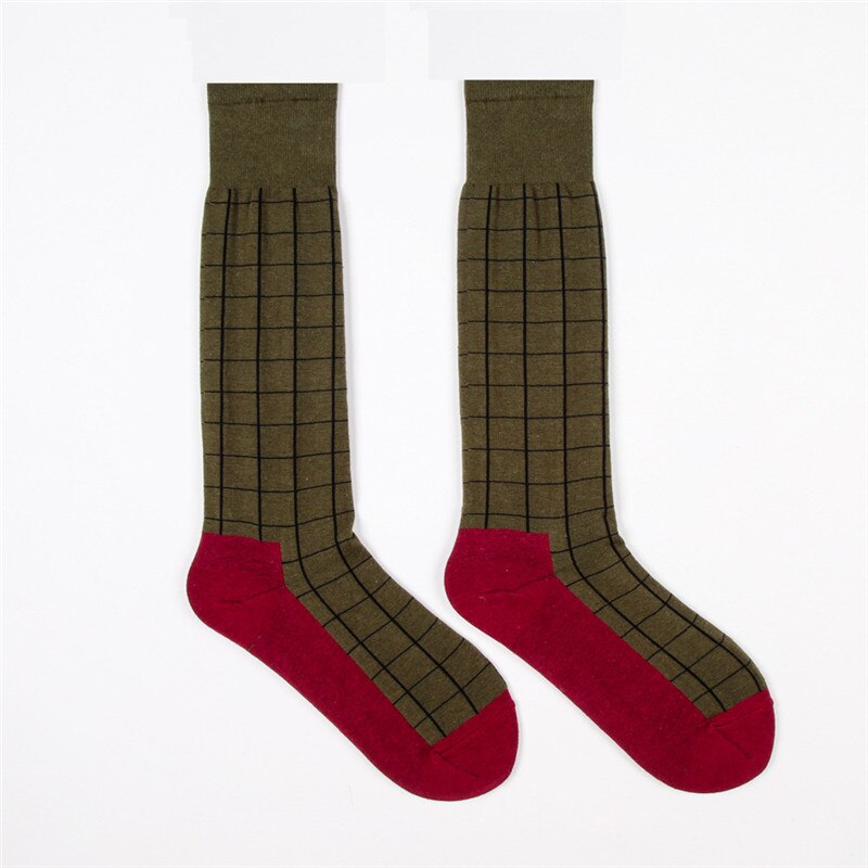 Di lusso plaid Calzini E Calzettoni della Donna Al Ginocchio di Modo Del Cotone Lungo Colorate di Alta Qualità Femminile Gamba Calzini E Calzettoni dell'annata di Hiphop di skateboard Calzino: stile 4