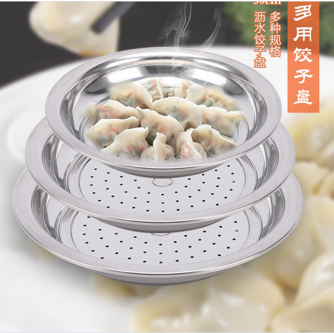 Rvs Lade Schotel Salade Hotel Servies Vis Plaat Water Filter Knoedel Schotel Keuken Koken Tool Vlakke Plaat