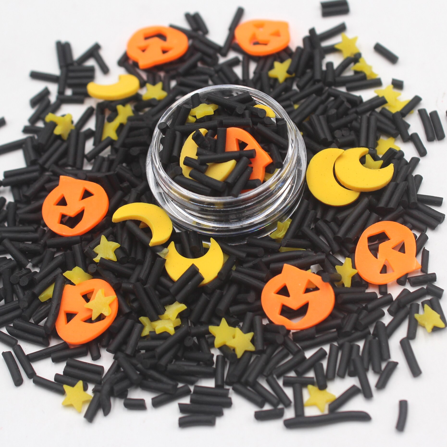 100g/Lot Halloween Series Pumkin Tree Mixed Clay Slices Soft Pottery Miniaure Sprinkles for DIY Crafts Filling Accessories: Group 1