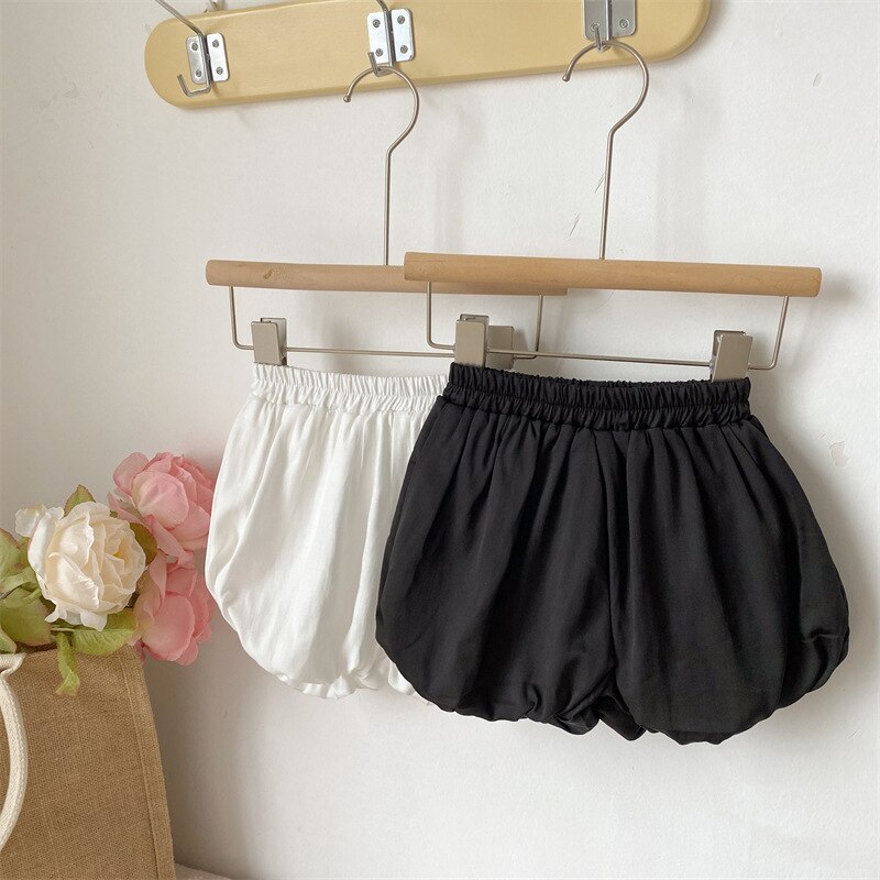 2022 Spring Summer New Korean Girls Cute Bud Pumpkin Pants Children&#39;s Lantern Solid Color Shorts