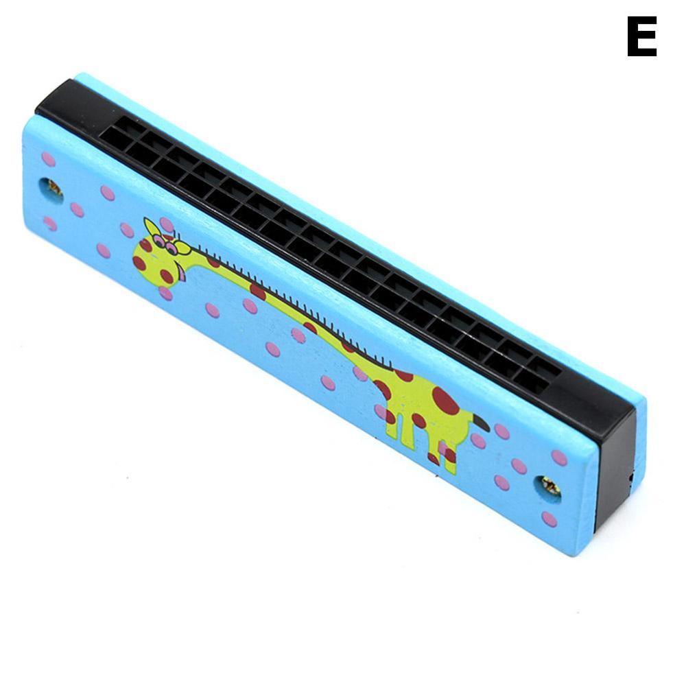 Harmonica children's wooden painted double-row 16-hole mouth musical instrument organ I9W5: E