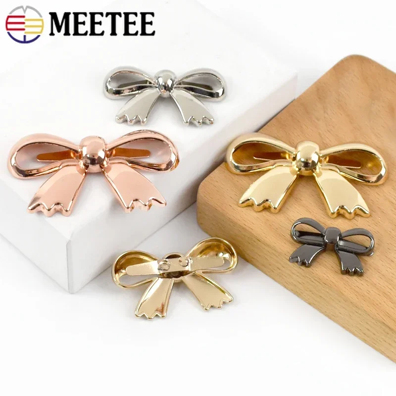 5/10 Stuks Leuke Strik Metalen Decoratie Gesp 30/45/60 Mm Tas Schoenen Clip Sluiting singels Eye-Splice Pin Gespen Boog Knop Accessoire