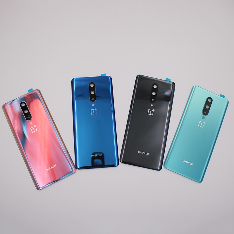Original Für eins Plus 8 Zurück Batterie Abdeckung Gehäbenutzen Tür Hinten fallen Mit Kamera Rahmen Glas Objektiv Für OnePlus 8 + Klebeband