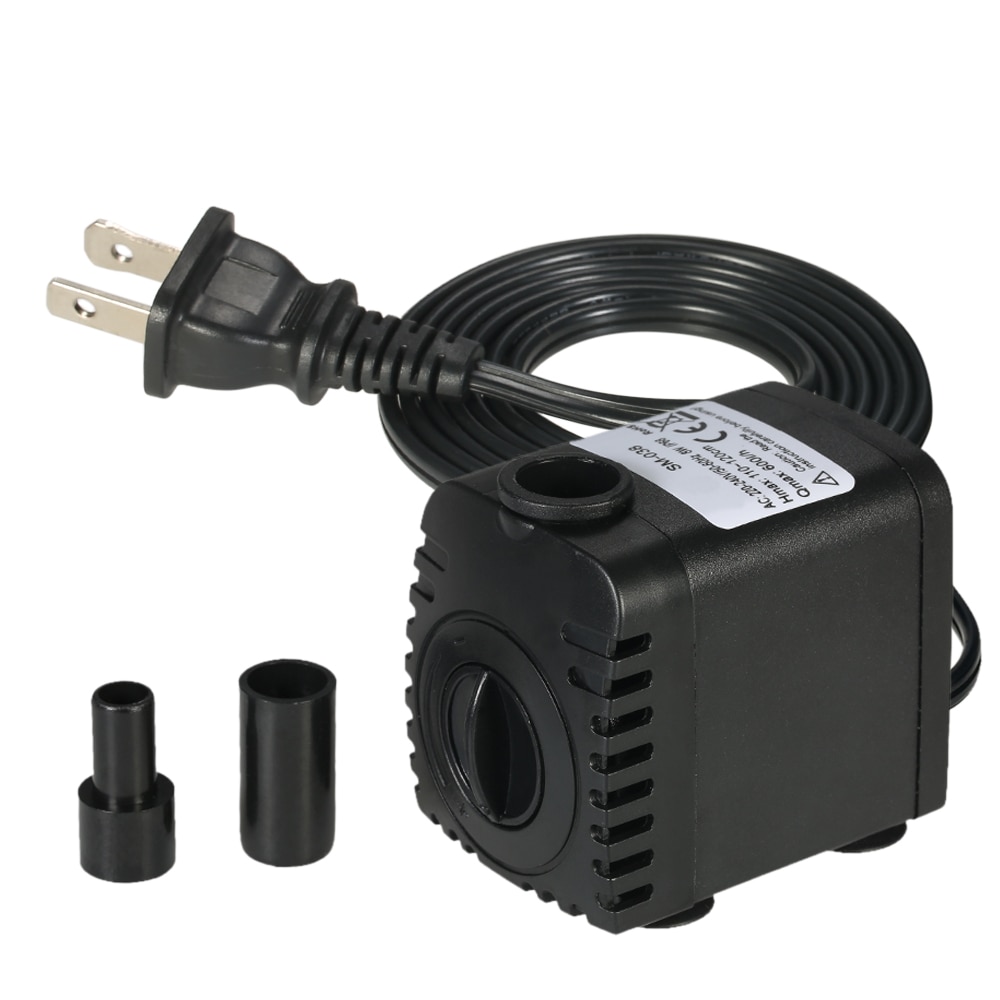 AC 220-240V Water Pump Water Fountains Pump Filter Fish Pond Ultra-Quiet Submersible Pump for Aquarium Tank Fountain 600L/H 8W