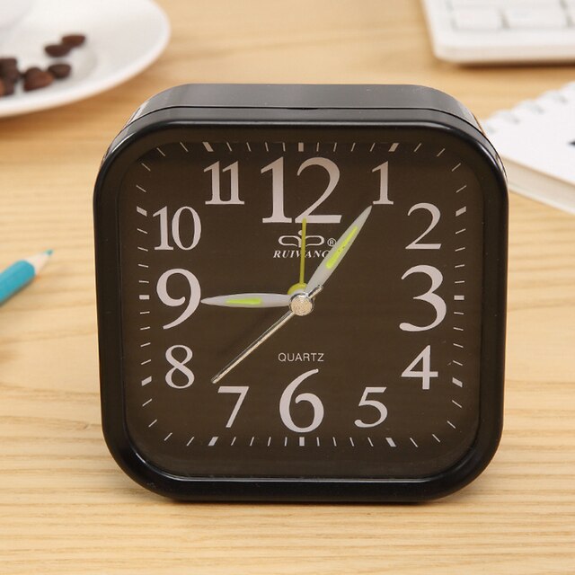 Alarm Clock Bedroom Bedside Clock Desktop Clocks Table Battery Analogue Clocks Analog Alarm Snooze Home Decoration: 3