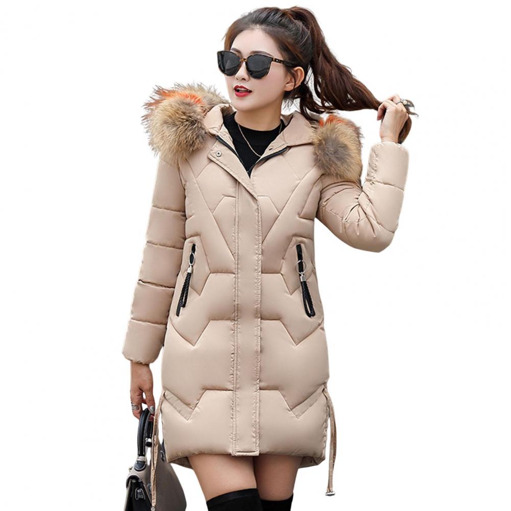 Geacă de iarnă pentru femei, parka, cu glugă, lungă, de culoare solidă, rezistentă la vânt, parka: Xxxl / Kaki