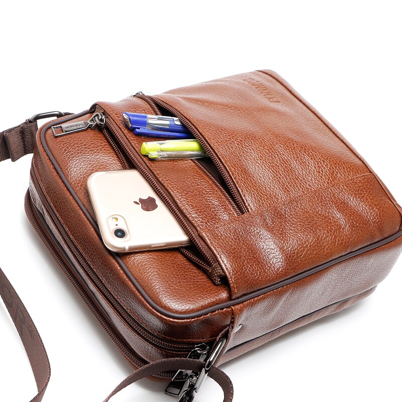 FONMOR Eenvoudige Mannen Retro Echt Leatherr Mannen Schoudertas Flip Messenger Bag Reizen Messenger Bags