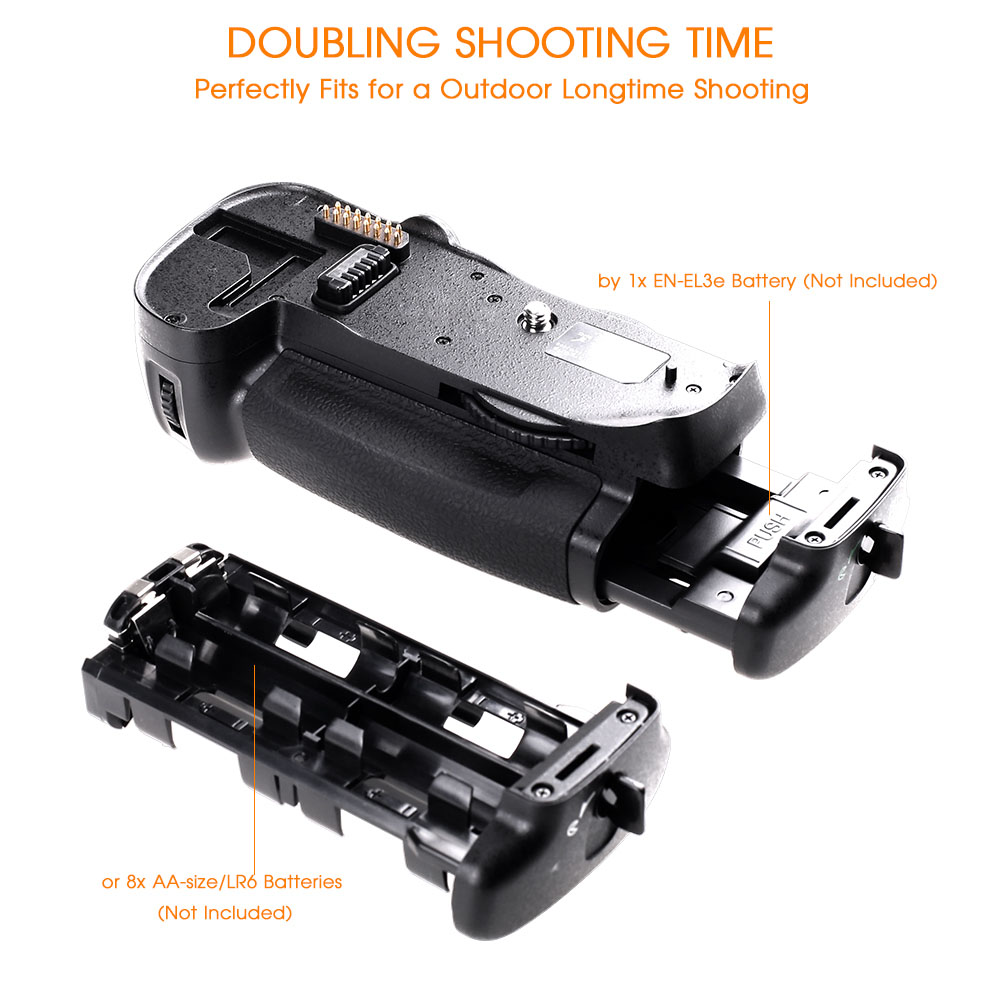 Travor Vertical Battery Grip holder for Nikon D300 D300S D700 DSLR Camera as MB-D10 work with EN-EL3e battery