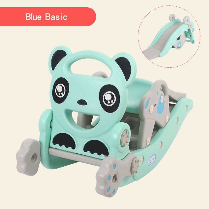 Ruizhi-cheval à bascule 2 en 1 Panda pour enfants, multifonction, avec chaise à bascule à musique, jouets animaux, RZ1204: blue basic