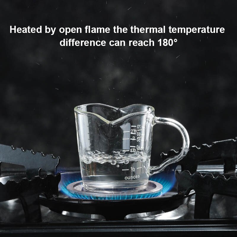 Nyligt varmebestandig dobbelt tud glas kaffe målebæger til hjem og køkken fem 66