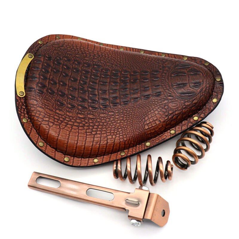 Aangepaste motorfiets pu lederen zadelkussens 3 "veren solo beugelzadel universeel voor harley chopper bobber cafe racer