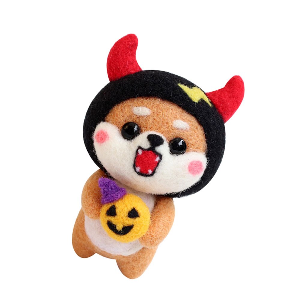 Kit de fieltro de lana para niños y adultos, Kit de aguja para manualidades de felpa de perro de dibujos animados, suministros de fieltro, manualidades de manualidades para el hogar, (Akita): Picture 1