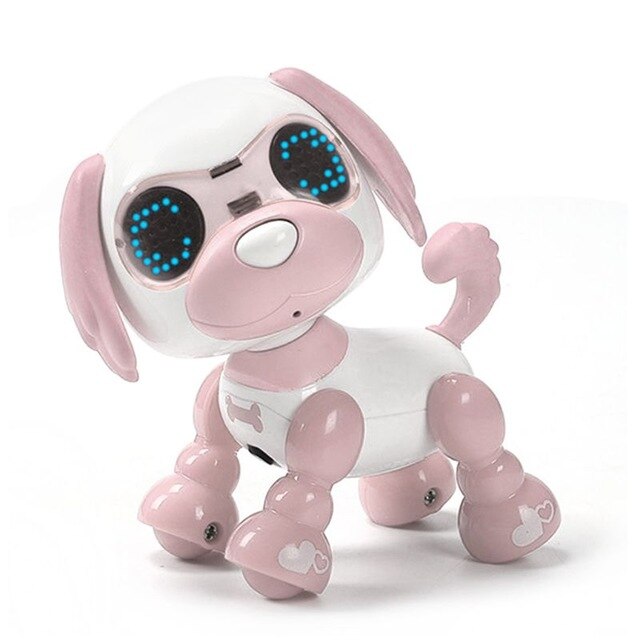 Smart Robot Pet Dog Talk Toy Interactive Smart Puppy Robot Dog Electronic LED Eye Sound Recording Singing Sleep Kids: D 10cm