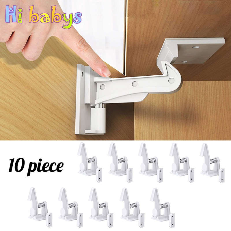 10Stck freundlicher Schutz freundlicher Sicherheit Schloss Baby Sicherheit Schrank Türschloss für Kleinkind Schublade Blocker unsichtbar Schrank Spind