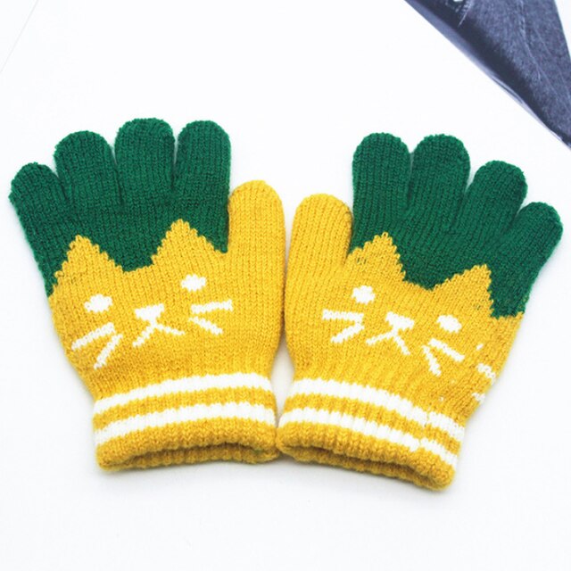 Splice Mittens Winter Baby Boys Girls Knitted Gloves Warm Rope Full Finger Mittens Gloves for Children Toddler Kids: 4