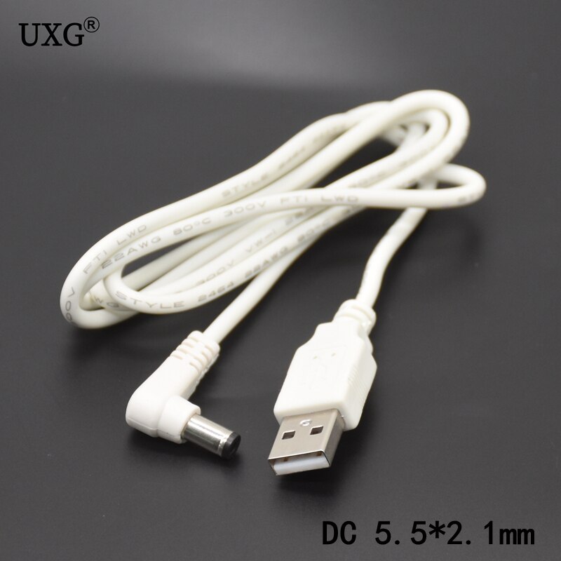 1Pcs Usb Male Naar 5.5 Mm X 2.1 Mm 5.5*2.1 Dc Barrel Jack Power Kabel Ac Plug overdracht Connector Charger Interface Converter 1 M 2M