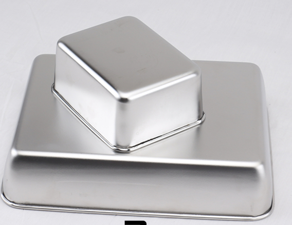 Thick 304 Stainless Steel Rectangular square Plate pan deep tray box with lid Grill BBQ Container plate set Storage serving dish