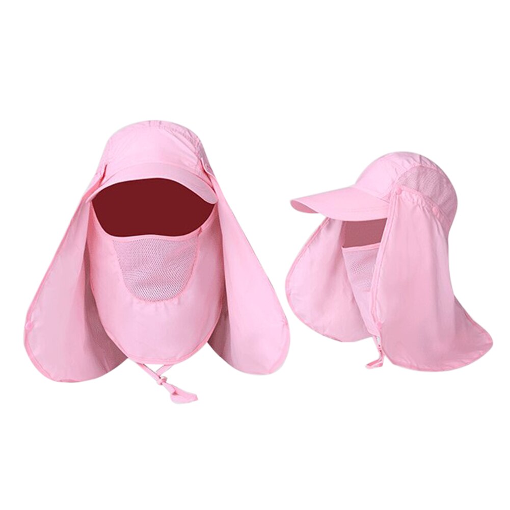 Wide Brim Hat Zip Tie Removable Mesh Face Mask Windproof Sun Protection Hiking Cycling Fishing Climbing Accessories