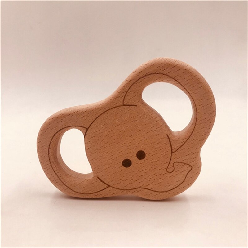 FAI DA TE Del bambino Palestra Giocattoli Procione Elefante Gufo pigrizia Dentizione Giocattoli di Legno di Legno Del Pendente Della Collana di Grado Alimentare di Legno Giocattoli Teether