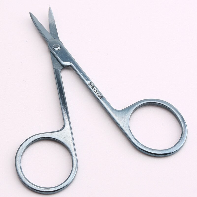 Tijeras de acero inoxidable para cejas, depilación, belleza, maquillaje, removedor de piel muerta de uñas, recortador de pestañas, herramienta de maquillaje
