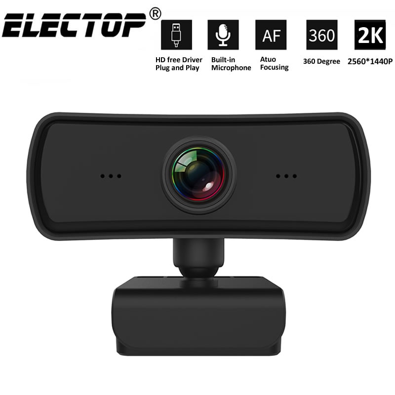 2K USB Computer Webcam Full HD 1080P Webcam Camera Digital Web Cam With Micphone For Laptop Desktop PC Tablet Rotatable Camera