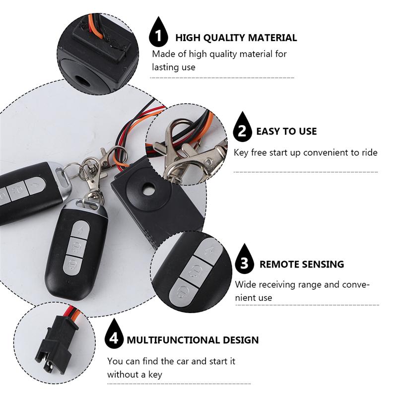 Electric Car Alarm Wireless Remote Control Alarm Suitable For 48V~60V Electric Control Lock Vibration Alarm