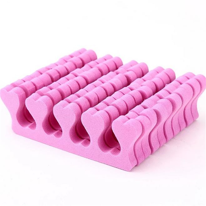 50/100 stücke Rosa Schwamm Finger Zehenspreizer Nagellack Fußpflege Zehenspreizer Maniküre Pediküre Nail art Werkzeug Groß