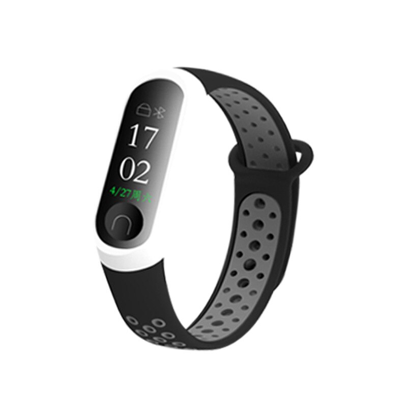 Silicone Smart Sports Bracelet Mesh Double Color Replace strap For Xiami Mi band 3 Waterproof Colorful Watch Band: 02