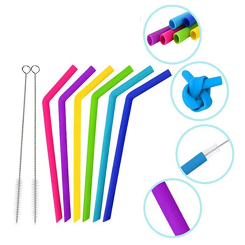 Extra Wide 14mm Silicone Bubble Tea Straw Reusable Boba tea Straws 50pcs Smotthie drinking Flexible Straws Party Bar Accessories