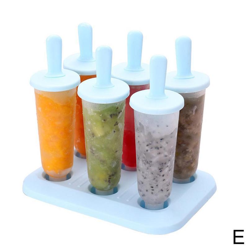 Molde redondo de 6 celdas para hacer Helados y Postres, herramienta de cocina para verano, G4S6: Blue