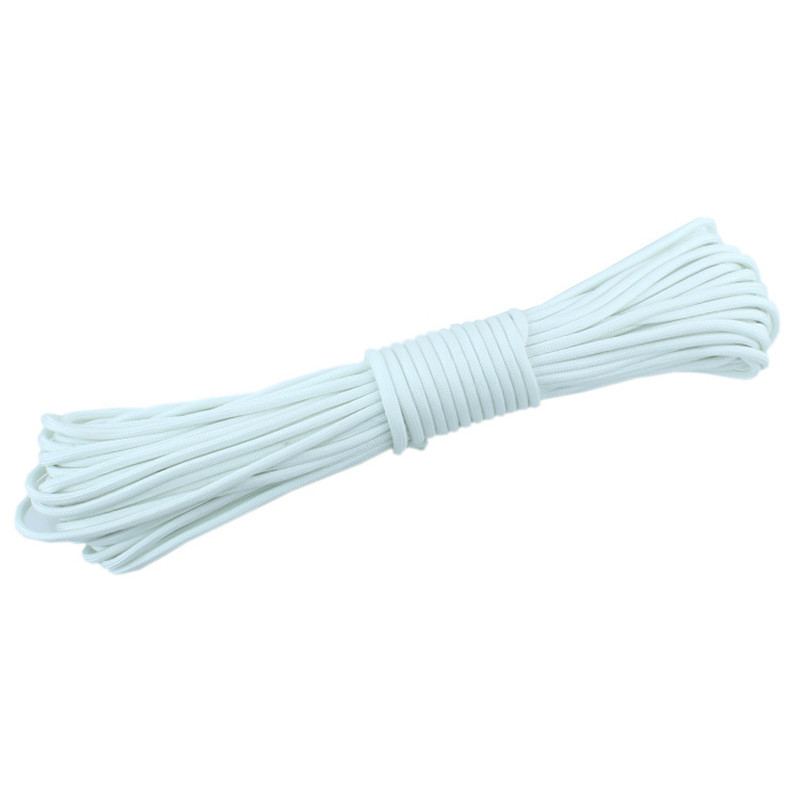 Im Dunkeln leuchtendes Leuchtseil, 9 Stränge, 4 mm Paracord, Nylon, 550 Zeltschnur, Outdoor-Fallschirm-Lanyard, Camping, Überleben, EDC: Silber / 31 mt