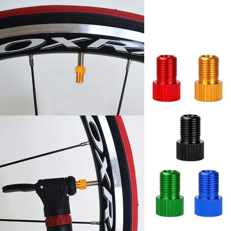 Bicicletta Valvola Adattatore 10pz Alluminio Presta Schrader convertitore auto Bicicletta Tubo della Pompa del Compressore D'aria Strumenti