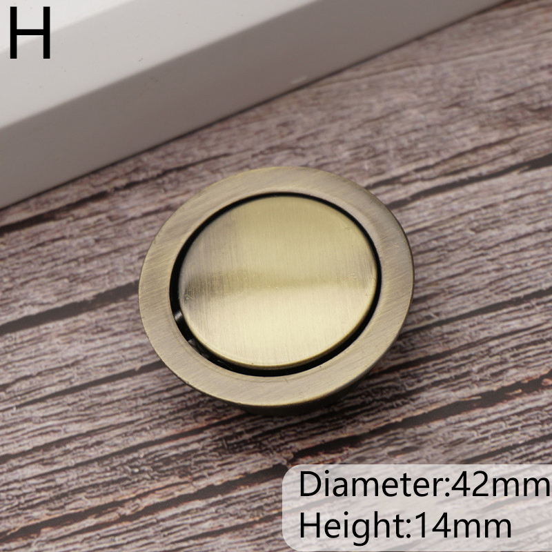 Nordic Simple Hidden Door Handles Stainless Steel Recessed Flush Pull Cabinet Invisible Round Door Handle Pull Hardware: H